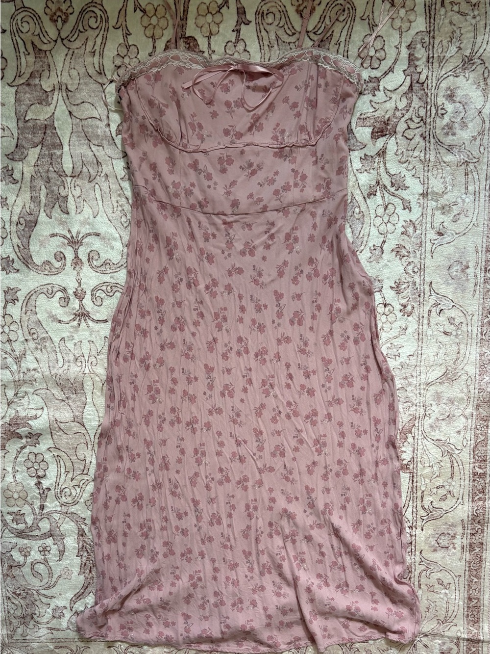 Aeropostale Strapless Pink Floral Slip Dress